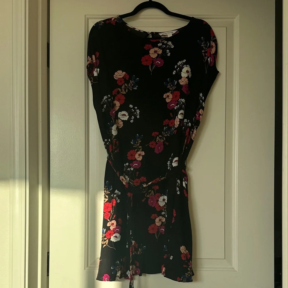 POPSUGAR Floral Print Top - Black and Pink